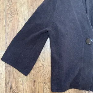 Sarah Spencer Brown Lambswool Angora Cardigan Sweater XL‎ Single Button V-Neck thumbnail 3