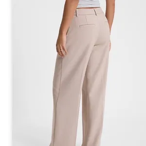 EXPRESS Editor Boot Mid Rise Dress Trouser Pant Size 6 Cream Khaki thumbnail 3