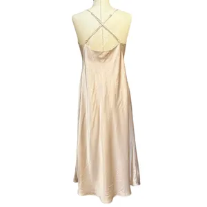 Show‎ Me Your Mumu L Verona Champagne Beige Satin Slip Dress Cowl Midi Wedding thumbnail 6