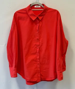 Showpo‎ Women's Orange Oversized Cotton Button Down Shirt Long Sleeve Size US 10 thumbnail 1