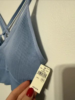 Aerie Light Blue Strappy Bralette Crop Top thumbnail 4