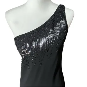 Escada One Shoulder Long Embellished Evening / Event Formal Dress Sz Small thumbnail 6