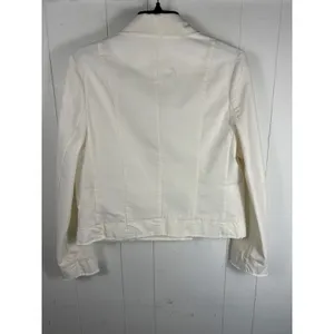 Pilcro by Anthropologie Fray Hem Blazer Ivory Double-Breasted Oversize Size XS thumbnail 5