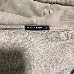 BRANDY MELVILLE Sage Full Zip Hoodie Sweatshirt Vintage Wash One Size EUC thumbnail 5
