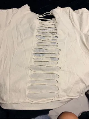 White Tee with Blue Sea Shells Graphic thumbnail 5