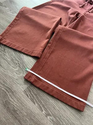 American Eagle Dreamy Drape Stretch Low Rise Ultra Wide Leg Pants 2 Dark Rust thumbnail 12