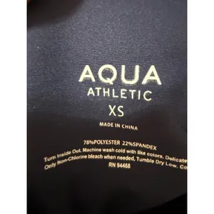 Aqua Athletic XS Navy‎ Yellow Racerback Crop Tank Y2K Sporty Activewear NWT thumbnail 5