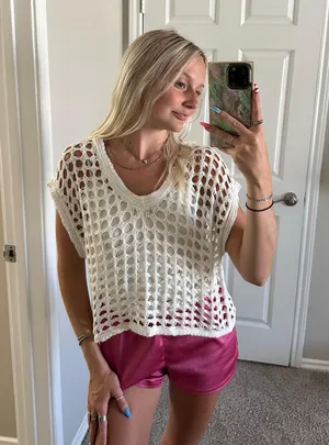 Urban Daizy Knit Swim Cover-Up Top thumbnail 1