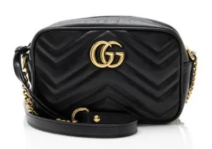 Gucci GG Marmont Mini Camera Bag Black Matelassé Leather Crossbody thumbnail 1