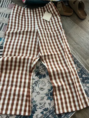 NWT FAITHFULL Valeria Capri Pants in gingham cedar thumbnail 15