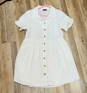 Very J white collard button up dress size small thumbnail 4