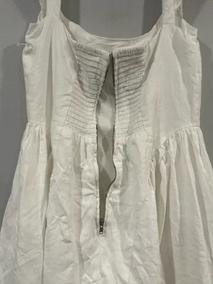 Reformation Oaklyn Linen Dress Cap Sleeve White Sz 6 thumbnail 5