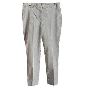 Adrianna Papell Women's 10 Straight Leg‎ Pinstripe Dark Grey/White Work Pants thumbnail 3
