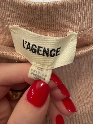 L’AGENCE Yuki Fitted Rib Off The Shoulder Top‎ Size Large thumbnail 4