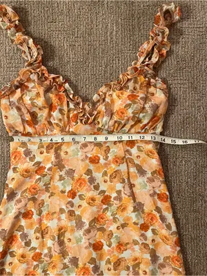 Beginning Boutique Yellow and Orange Floral Dress thumbnail 2