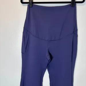 G4Free Size-M BareFeel Maternity Dress‎ Flare Yoga Pants Stretchy Blue thumbnail 11
