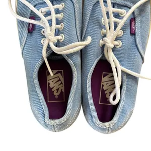 Vans‎ Blue Denim Sneakers Women's Sz 7.5 Washed Twill Skater Grunge thumbnail 5