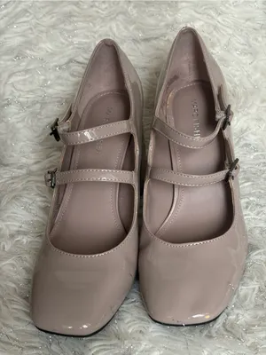 Marc Fisher Charisy Beige Women’s Tapered Patent Leather Block Heel Shoes Size8M thumbnail 12