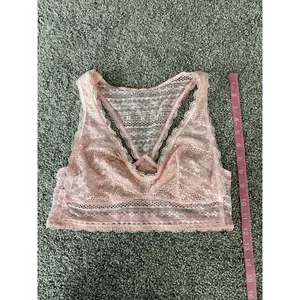 Victoria’s Secret Lace Racerback Bralette Blush Pink Wireless Bra M thumbnail 6