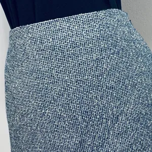 Banana Republic Boucle Tweed Mini Skirt NWT Navy White Frayed Hem Pockets 0 thumbnail 3