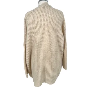 Dreamers Chunky Open Front Knit Cardigan Sweater Cream Size Medium thumbnail 6