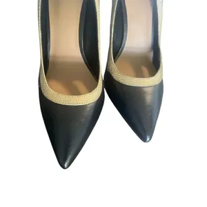 NWOB Ava&Aiden Black/ Gold Leather Pumps/ Stilletos Size 8.5 thumbnail 2