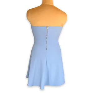 Vintage Windsor Baby Blue‎ Strapless Fit Flare Mini Dress Sweetheart Neckline thumbnail 4