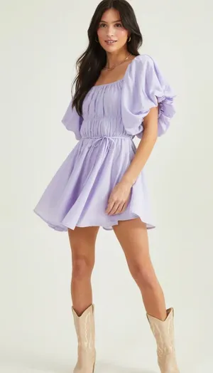 Alterd State Arabella Puff Dress Lavender thumbnail 1
