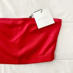 Satin Strapless Bandeau Crop Top NWT thumbnail 6