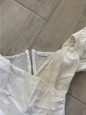 Reformation Puff Sleeve Peasant Linen Short Sleeve Top - Size 6/Small thumbnail 7
