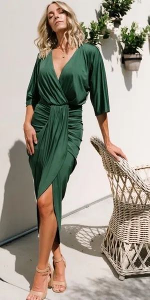 Baltic Born Mimi Midi Dress Hunter Green 3X thumbnail 1