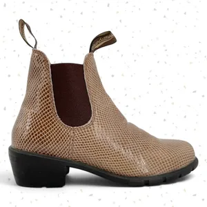 Blundstone Tan Heeled Boots Shell Lizard Print Snakeskin Neutral Booties Size 9 thumbnail 5