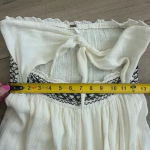 Free People Carmen Convertible One Piece Ivory Black Wide Leg Jumpsuit S thumbnail 11