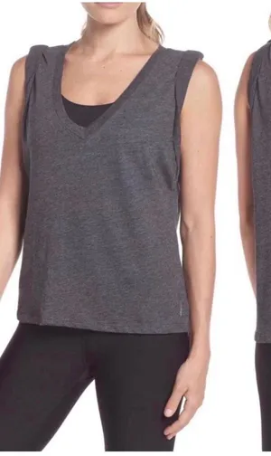 FP Movement by Free People Charcoal Sleeveless V-Neck Tank Top, Size S thumbnail 1