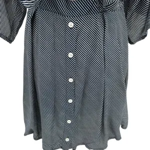 Faithfull the Brand Vinci Tie-Front Dress Cut Out Striped‎ Navy Blue Size US 6 thumbnail 6