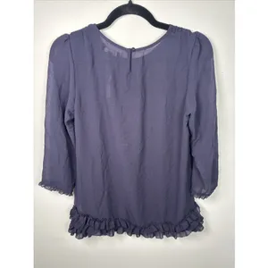 NWT Gap 2009 Top Womens Medium Blue Sheer‎ 3/4 Sleeve Blouse Lightweight thumbnail 8