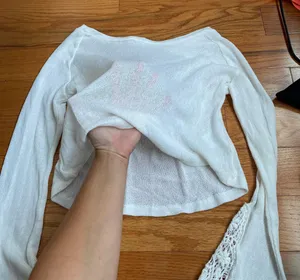 NEVER WORN Flowy Beach Crop Top White thumbnail 2