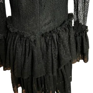 Sandra Mansour x H&M Black Tulle Lace Mini Dress Gothic Large L thumbnail 3