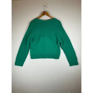 ba&sh Lady Pullover Emerald Green Wool Cotton Layered Knit Sweater US 6 thumbnail 2