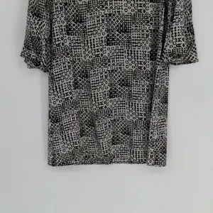 Garnet Hill Bell Sleeve Silk Shift Dress Women’s 10 Black White Geometric Office thumbnail 4