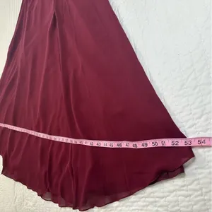JJ's House Floor Length Bridesmaid Gown in Burgundy With Slit And Low Back Size 0 thumbnail 8