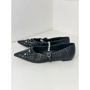 NEW Antonio Melani Jennifer Sumko Mary Jane Ballet Flats Black Leather US 7.5 thumbnail 4