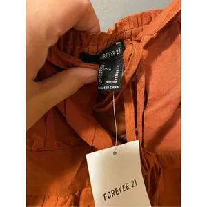 Forever 21 Auburn Woven Spaghetti Strap Tie Mini Dress Size Medium NWT thumbnail 5
