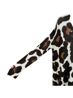 Show Me Your Mumu Wildcat Knit Hug Me Sweater Leopard Brown Black White Size XS thumbnail 6