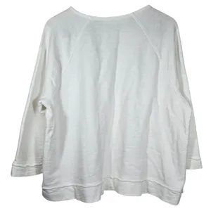Pure Jill J. Jill White Organic‎ Cotton Raglan Sweatshirt Medium KTP239001 thumbnail 2