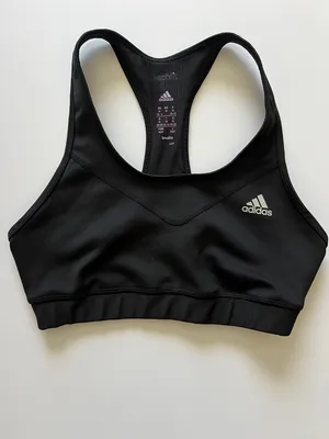 adidas Black Racerback Performance Sports Bra with Logo thumbnail 8