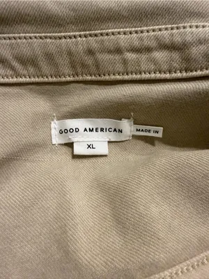 Good American Fit For Success Denim Utility Mini Dress Tan XL thumbnail 3
