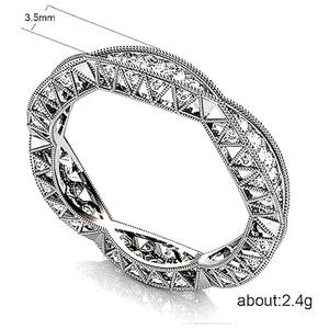 Women's‎ Gold-Plated-925 Eternity Simulated Diamond Engagement Band Ring … thumbnail 7