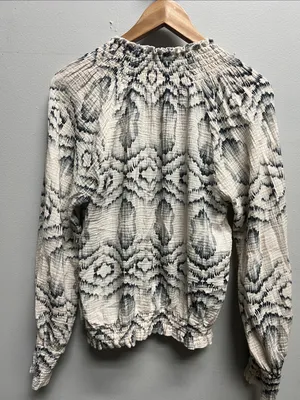 Anthropologie Porridge Long-Sleeve Gauze Smocked Top thumbnail 4