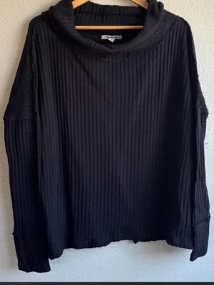 Free People Cotton Waffle Knit Sweater thumbnail 1